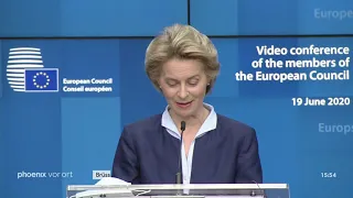 EU-Gipfel: Pressekonferenz mit Charles Michel und Ursula von der Leyen am 19.06.20