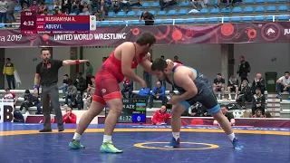 1/4 FS - 125 kg: A. RUSHANYAN (ARM) v. I. ABUEV (AZE)