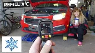 CHEVROLET CRUZE AC DOES NOT BLOW COLD. HOW TO RECHARGE AC AIR CONDITIONER