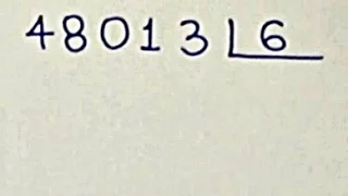 DIVISÃO NÃO EXATA: 48013 dividido por 6