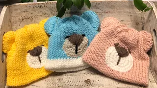Newborn Bear Beanie ~ Addi, Sentro, Circular Knitting