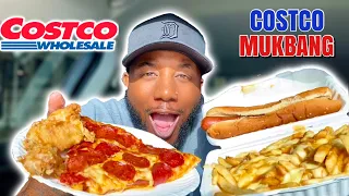 EATING POPULAR COSTCO FOOD COURT ITEMS|FIRST TIME | COSTCO PIZZA + HOTDOGS