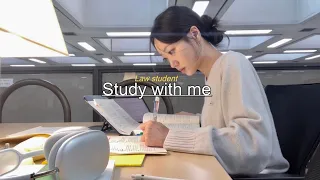 로스쿨생이랑 같이 공부해요! I 도서관 스터디윗미 ☕️ I STUDY WITH ME (1hr 50m, real time, real sound, law student)