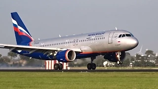 Aeroflot - Airbus A320 - Sharklets (with and without) Landing + Takeoff