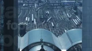 Frankfurt Germany Hauptbahnhof Aerial Stock Footage