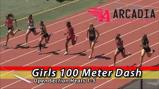 2022 TF - Arcadia Invite - 100 Meters (Girls, Open, 5 heats)