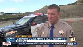 Speed limit change on I-5 in North County