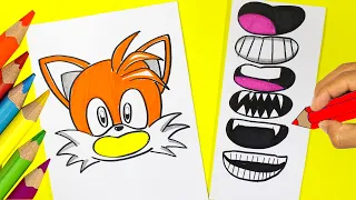 🟡😼How to Draw SONIC Transformations (TAILS) ☝🟠 Coloring and Drawing SONIC 👉SONIC 2 😺