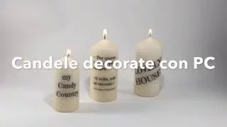 Candele decorate con PC e stampante