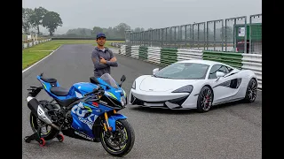 Suzuki GSX-R1000R vs McLaren 570S ON TRACK / Donington Park