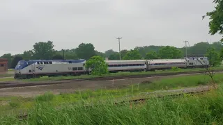 Amtrak engines at jackson michigan NS yard