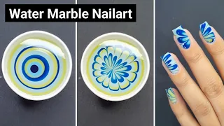 Water Marble Nailart tutorial || Easy water marble nailart at Home || Easy Nailart at Home