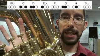 Concert B-Flat Major Scale - Euphonium and Baritone Horn Tutorial & Note Map