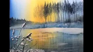 Learning Watercolors 15: Winter River with Ice