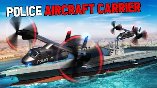 PULLING OVER PLAYERS WITH A POLICE AIRCRAFT CARRIER - GTA RP