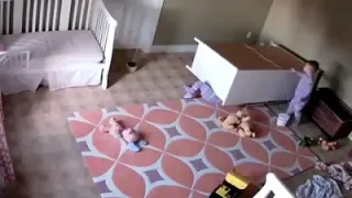 Deadly moment of baby.Luckiest boy ever.