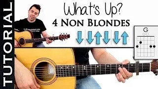 Como tocar What´s Up de 4 Non Blondes en guitarra tutorial con acordes y ritmo