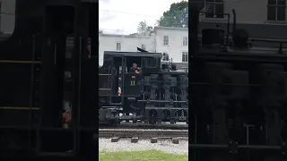 Unusual Machinery!  Outside Geared Steam Locomotive Passes Railroad Crossing In Cass, Wv. JawTooth