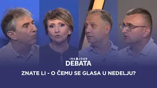 Insajder debata: Znate li - o čemu se glasa u nedelju?