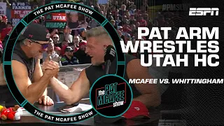 Utah Utes HC Kyle Whittingham's legendary entrance & arm wrestling on The Pat McAfee Show 👏