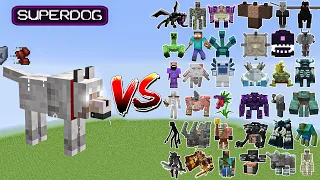 SuperDog vs All Minecraft Bosses,Wither Storm,Warden - Minecraft Mob Battle - BIG compilation