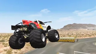 Monster Jam Live #2 - Epic highspeed crashes,jumps and racing - BeamNG.drive
