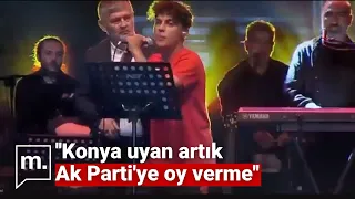 Sahneye fırlayan gencin protestosu: "Konya uyan artık AK Parti'ye oy verme"