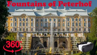 VR 360 Video Fountains of Peterhof Walk through the Lower Park / Фонтаны Петергофа прогулка по парку