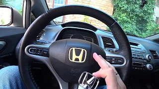 ЗАМЕНА  ЗНАЧКА ШИЛЬДИКА НА РУЛЕ HONDA CIVIC 8  4D