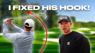 I Fixed A Pro Golfer's Hook! (And It Will Fix Yours Too)