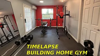 Timelapse Complete Home Gym Transformation (start to finish)