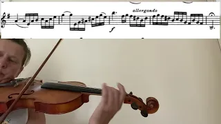 Kreisler Preludium and allegro 1st part violin tutorial/sheet music/close up/accompaniment/