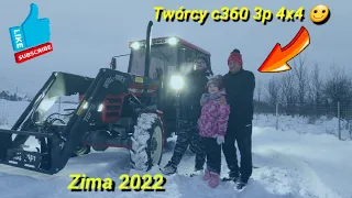 Zimowa frajda czyli  testujemy napęd w c360 3p 4x4 na śniegu /Robie kulig kosiarką traktorkiem 🙂