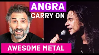 Angra - Carry On (Official) Singer reaction to Brazilian metal #angra