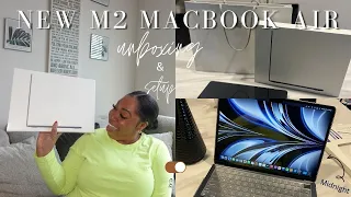 NEW APPLE MACBOOK AIR M2 MIDNIGHT UNBOXING, FIRST IMPRESSION, & QUICK SETUP | M2 MACBOOK AIR 2022