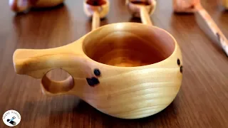 Kuksa From Olive/Basswood  / Making a wooden cup . Kuksa carving #woodworking