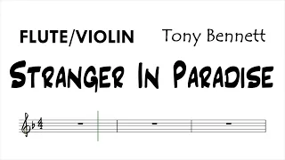 Stranger In Paradise Flute Violin Sheet Music Backing Track Play Along Partitura