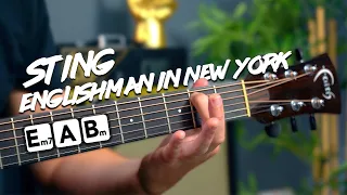 Englishman in New York - Fingerstyle Acoustic Guitar Lesson Tutorial