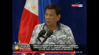 SONA: Pres. Duterte kay VP Robredo: I cannot appoint her as a cabinet member if that is the way...