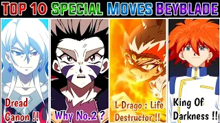 Top 10 Special Moves In Beyblade All Series | Beyblade Og | Metal | Beyblade Burst #anime #beyblade