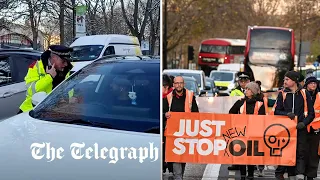 Driver blocked by Just Stop Oil threatened with fine for beeping horn at protesters