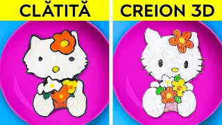 ARTĂ DIN ALUAT DE CLĂTITE VS CU UN CREION 3D! Dilemă creativă || BOGAȚI vs FALIȚI marca 123 GO! GOLD