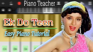 #shorts - Ek Do Teen (Tezaab) - Easy Piano Tutorial | Instrumental.