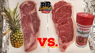 Tenderize steaks in 30 minutes!? Testing Pineapple and Adolph's Steak Tenderizer!