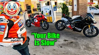 TROLLING A COCKY Ducati Rider | Panigale V4 SP2, V4R, V4