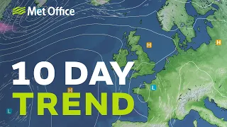 10 Day trend – Showery south, drier north 23/06/21