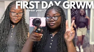 FIRST DAY OF SCHOOL GRWM *junior year* + school vlog (they messed up my schedule)