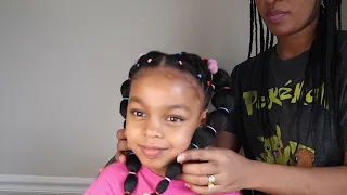 Rubber Band Hairstyle with Pigtails