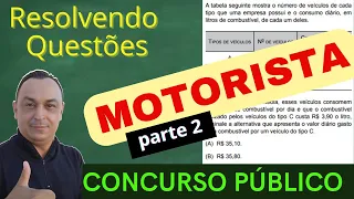 Questões de Concursos. Cargo MOTORISTA.  PARTE 2. Prefeitura. Matemática e Raciocínio Lógico.