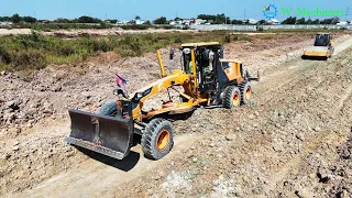The Best Grader Trimming Foundation Village Roads Driving Skills | Grader In Action Techniques